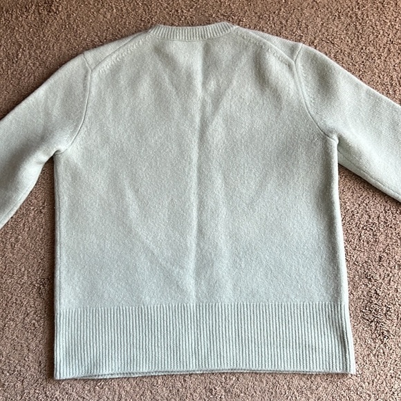 Tory Burch Merino Wool Light Baby Blue Crewneck Sweater - Picture 3 of 9